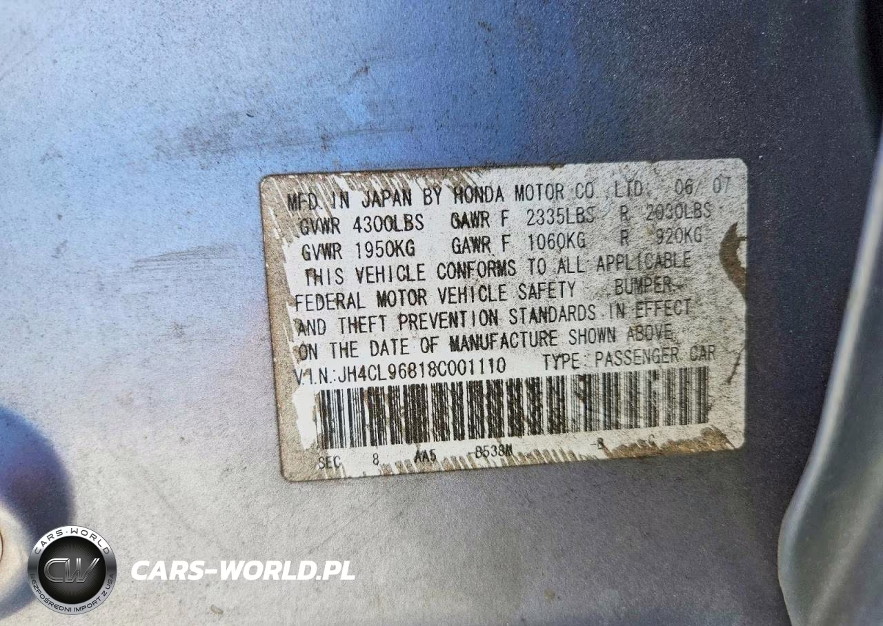 2008 Acura Tsx VIN:JH4CL96818C001110 - 12