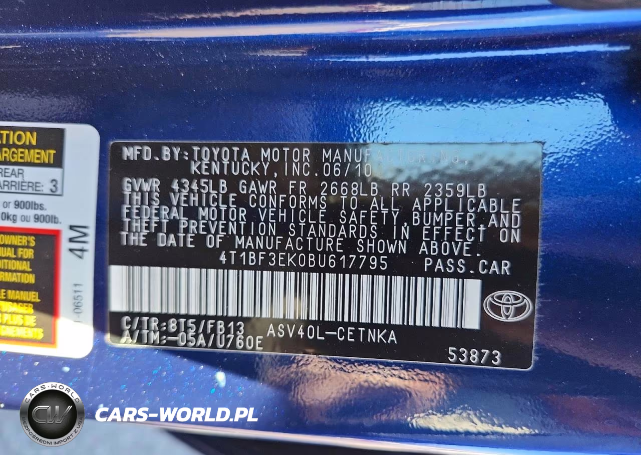 2011 Toyota Camry Base VIN:4T1BF3EK0BU617795 - 13