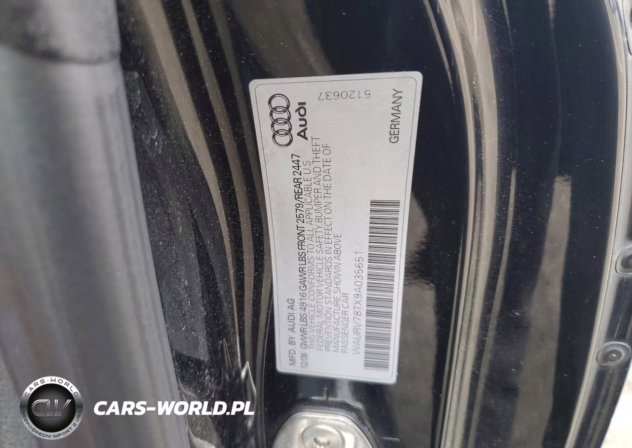 2009 Audi S5 Quattro VIN:WAURV78TX9A035651 - 12