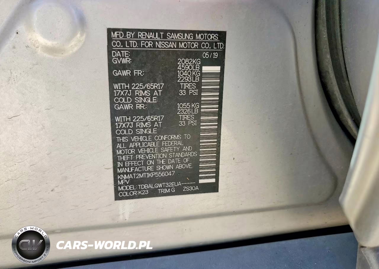 2019 Nissan Rogue Sv VIN:KNMAT2MT1KP556047 - 14