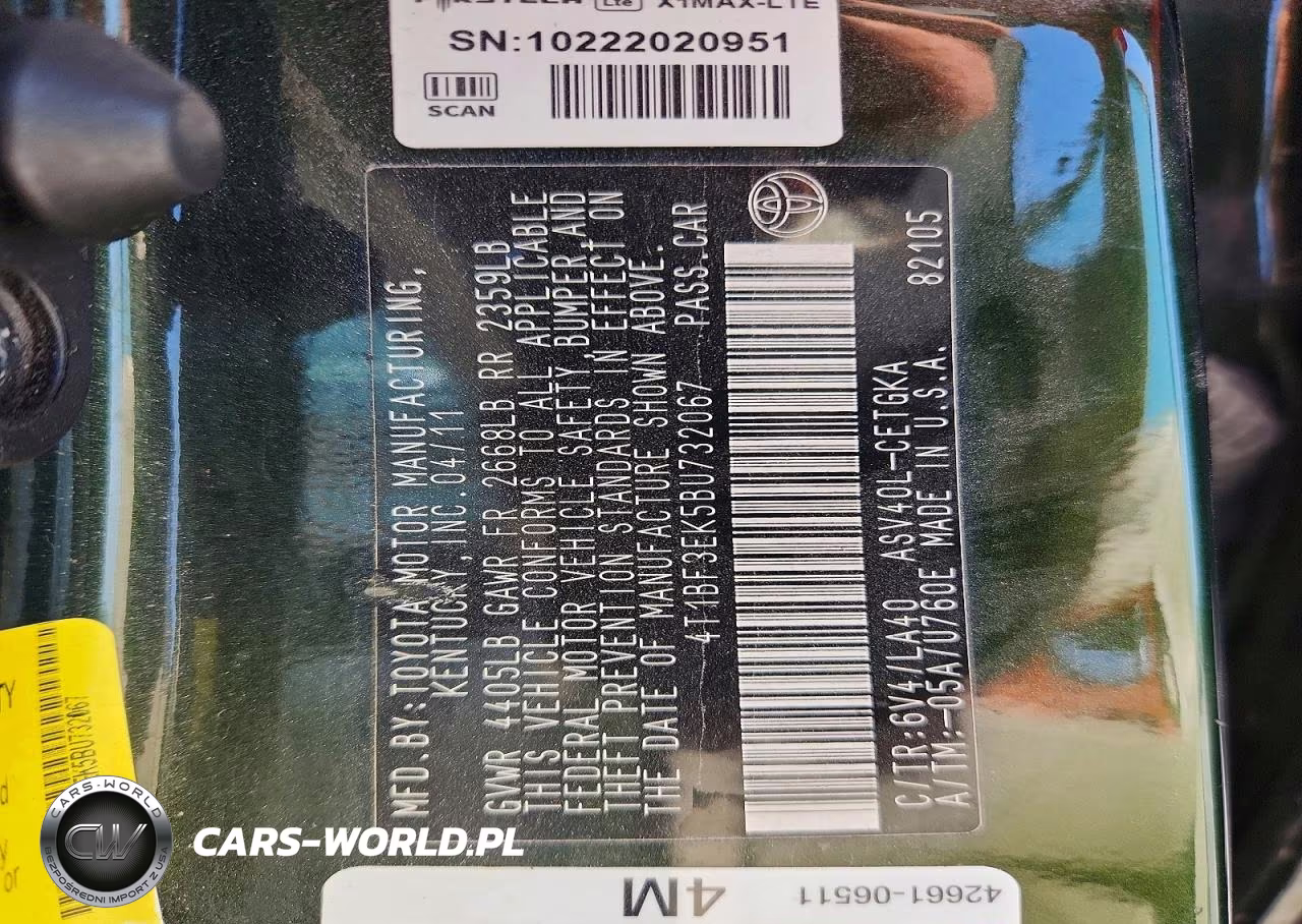2011 Toyota Camry Xle VIN:4T1BF3EK5BU732067 - 12