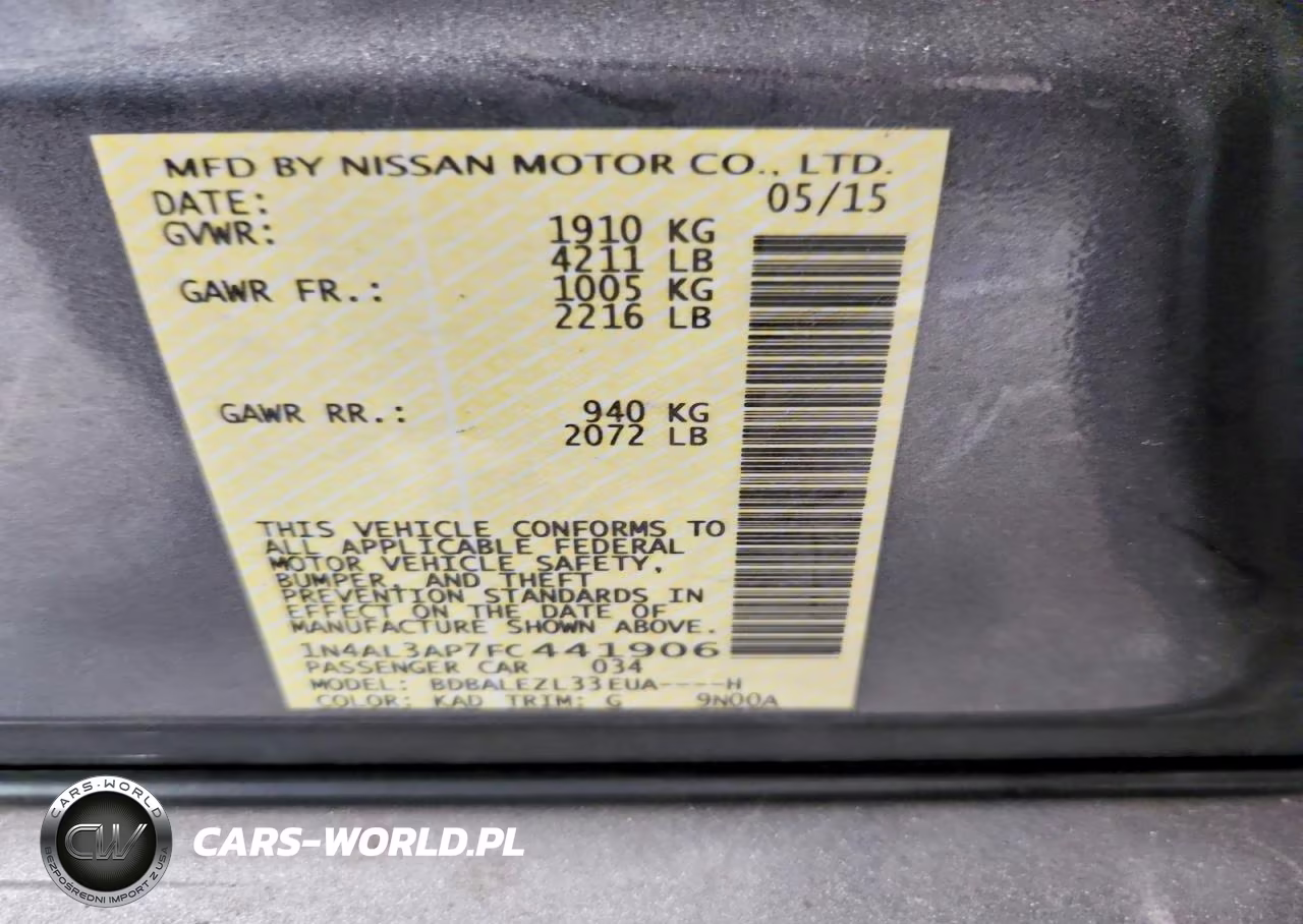 2015 Nissan Altima 2.5 S VIN:1N4AL3AP7FC441906 - 12