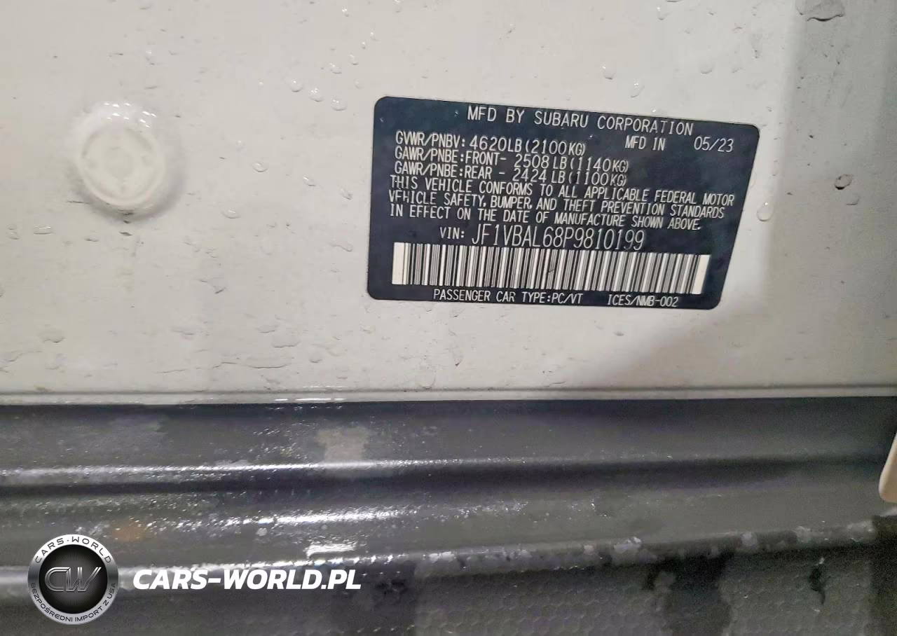 2023 Subaru Wrx Limited VIN:JF1VBAL68P9810199 - 13