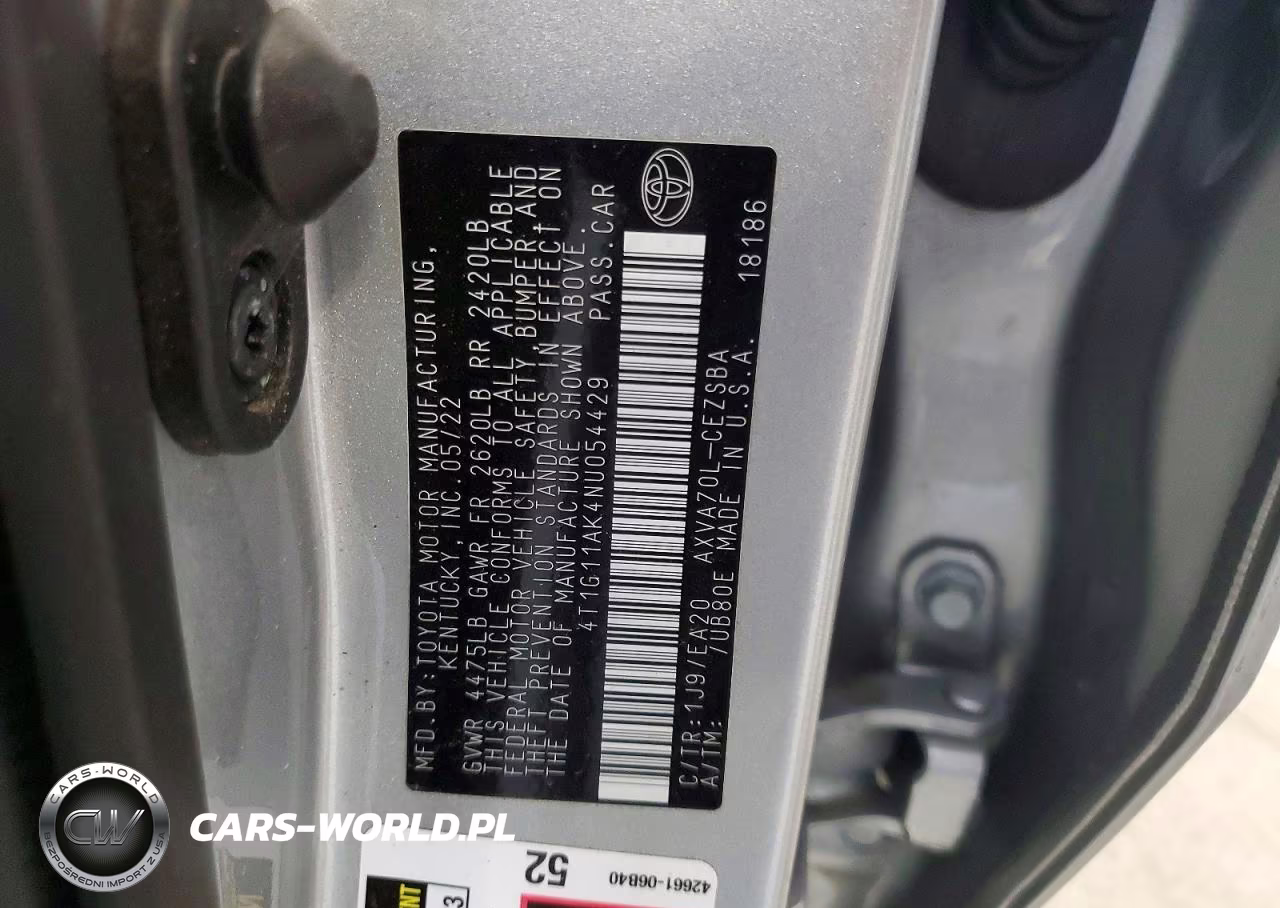 2022 Toyota Camry Se VIN:4T1G11AK4NU054429 - 12