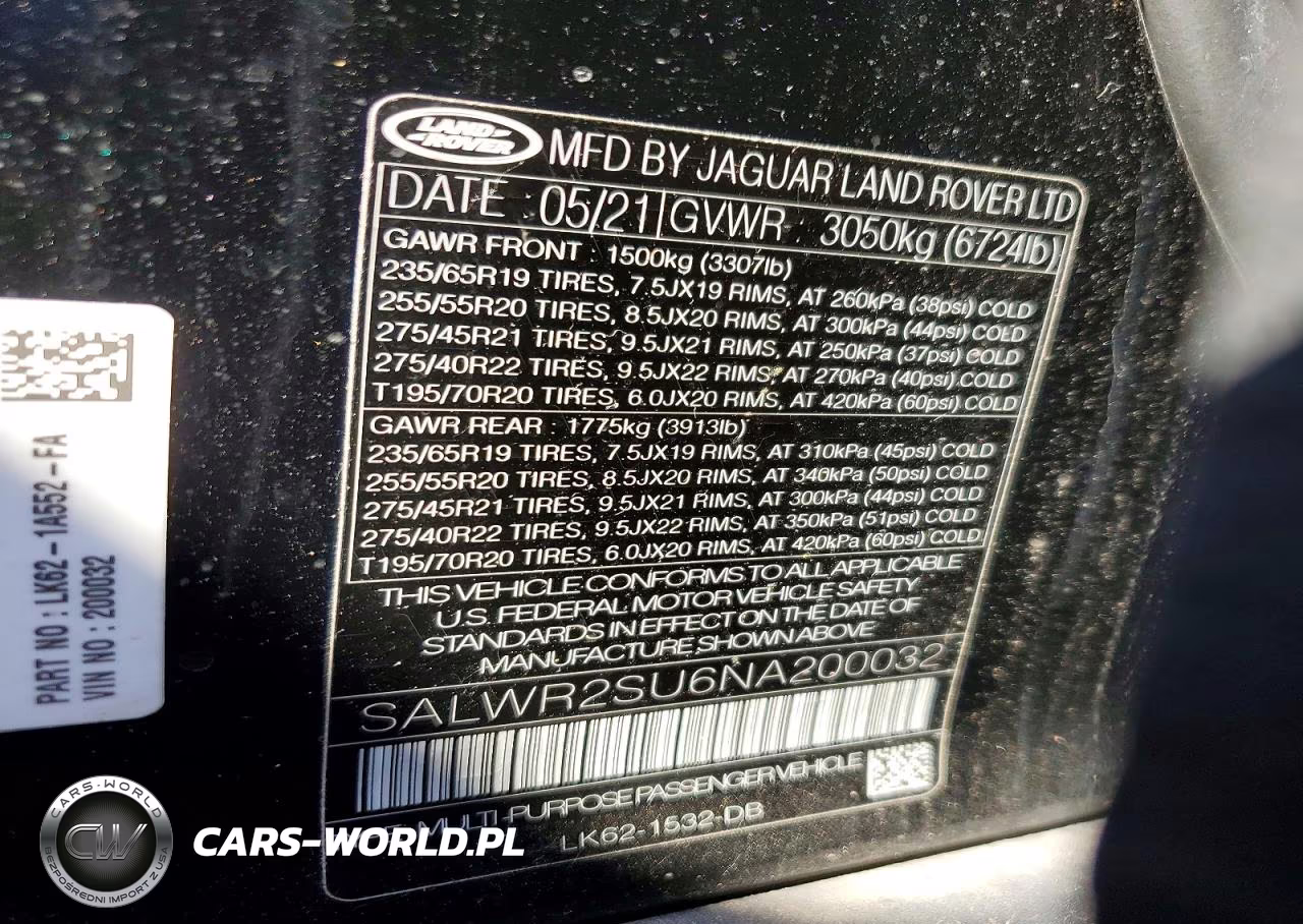 2022 Land Rover Range Rover Sport Hse Silver Edition VIN:SALWR2SU6NA200032 - 13