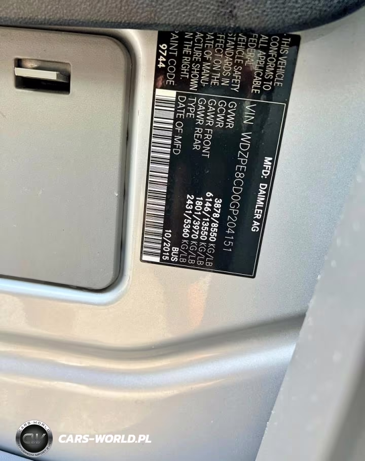 2016 Mercedes-Benz Sprinter 2500 VIN:WDZPE8CD0GP204151 - 10