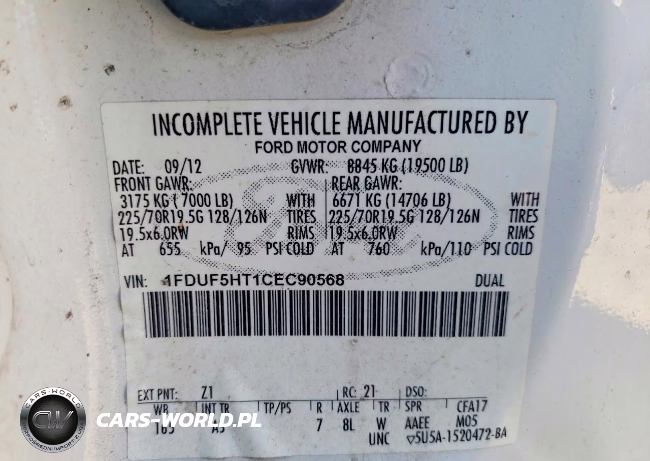 2012 Ford F550 Super Duty VIN:1FDUF5HT1CEC90568 - 12