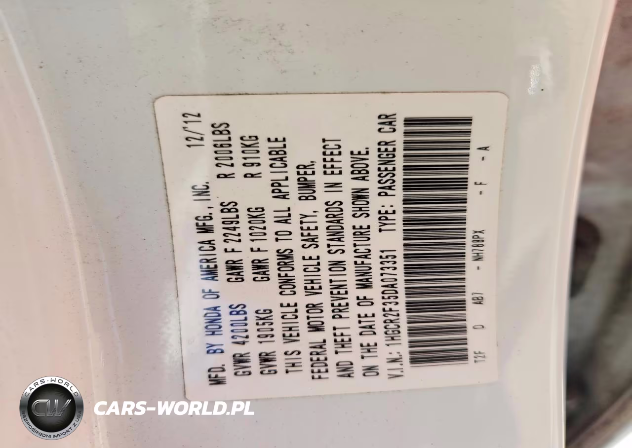 2013 Honda Accord Lx VIN:1HGCR2F35DA073351 - 13