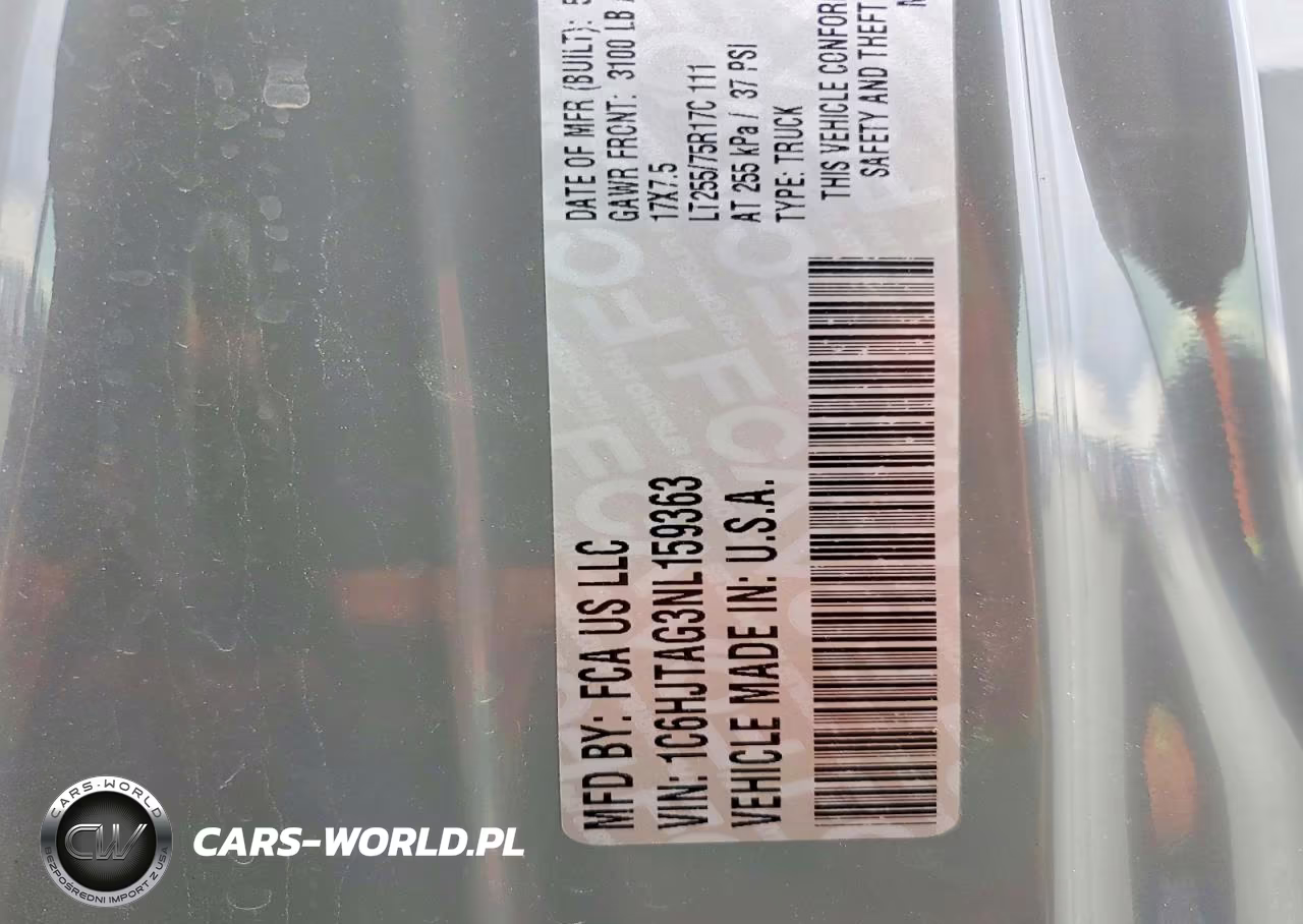 2022 Jeep Gladiator Sport VIN:1C6HJTAG3NL159363 - 12