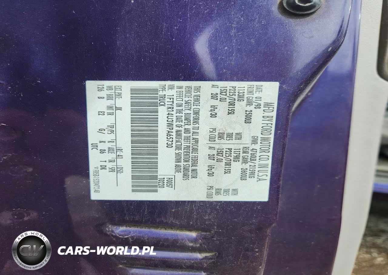 1998 Ford Ranger Super Cab VIN:1FTYR14U3WPA65730 - 12