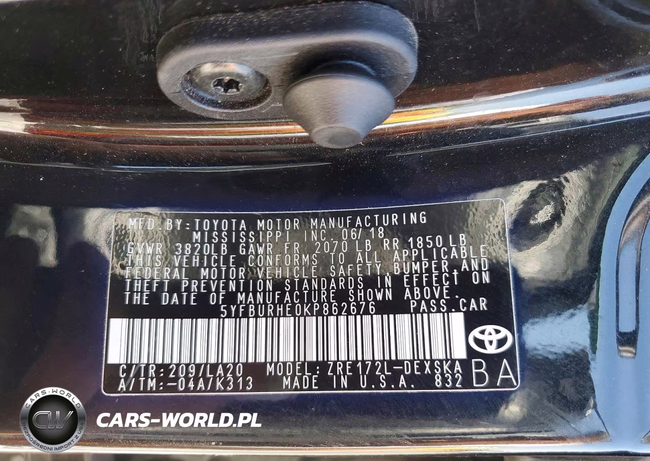 2019 Toyota Corolla Xse VIN:5YFBURHE0KP862676 - 12