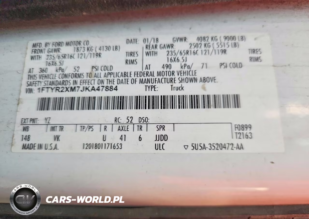2018 Ford Transit Refrigerated Delivery Van VIN:1FTYR2XM7JKA47884 - 13