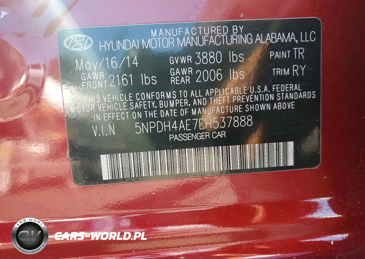 2014 Hyundai Elantra Limited VIN:5NPDH4AE7EH537888 - 13