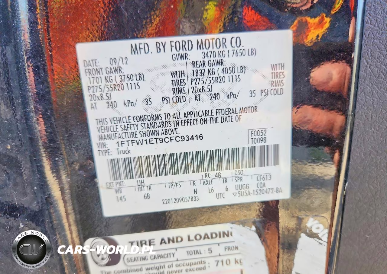 2012 Ford F150 Supercrew VIN:1FTFW1ET9CFC93416 - 12