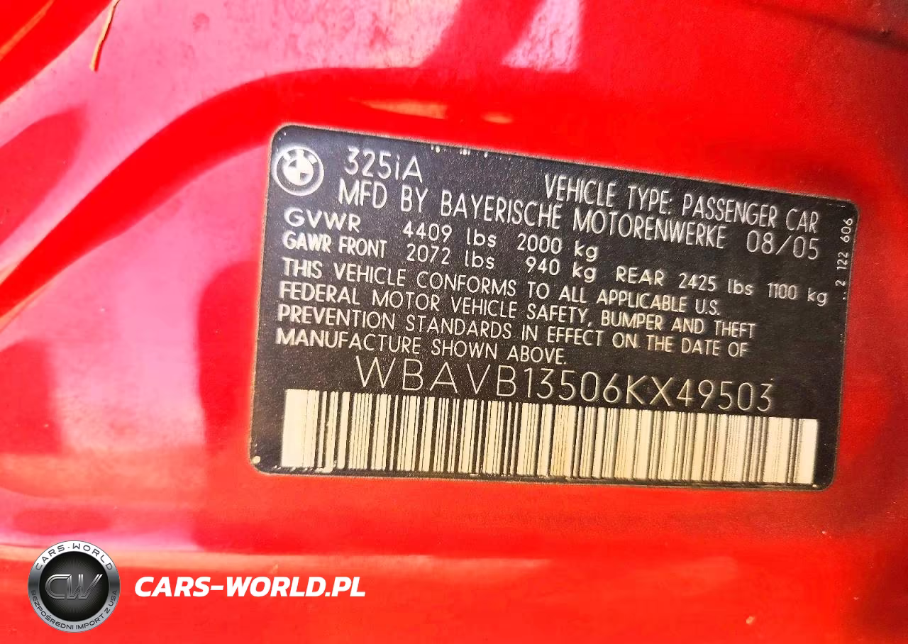 2006 BMW 325 I VIN:WBAVB13506KX49503 - 12