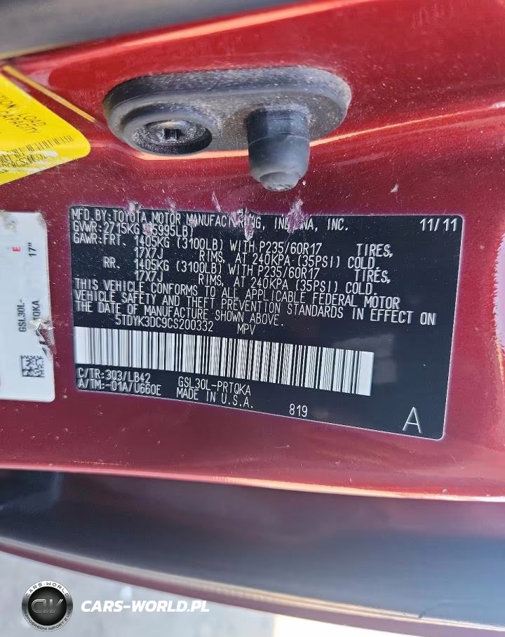 2012 Toyota Sienna Xle 8-Passenger VIN:5TDYK3DC9CS200332 - 13