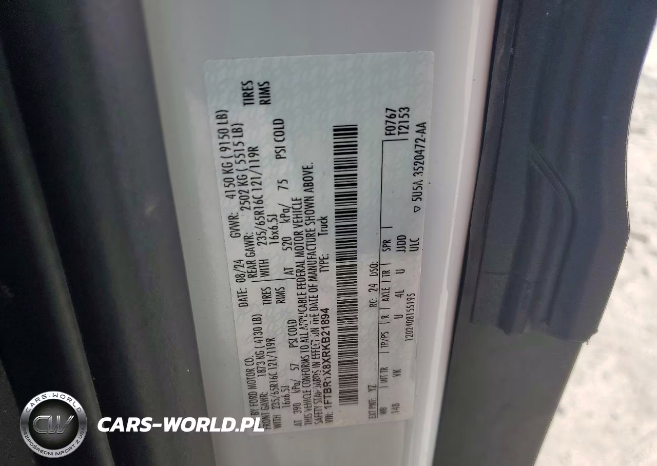 2024 Ford Transit T-250 VIN:1FTBR1X8XRKB21894 - 14
