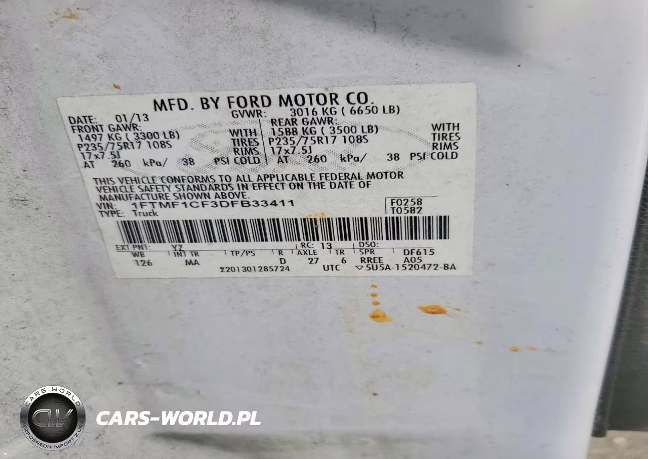 2013 Ford F-150 VIN:1FTMF1CF3DFB33411 - 13