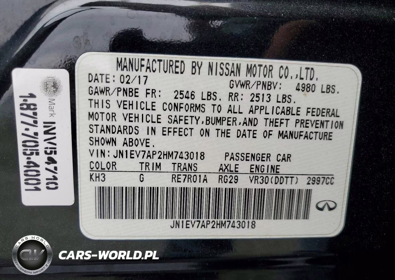 2017 Infiniti Q50 3.0T Signature Edition VIN:JN1EV7AP2HM743018 - 12