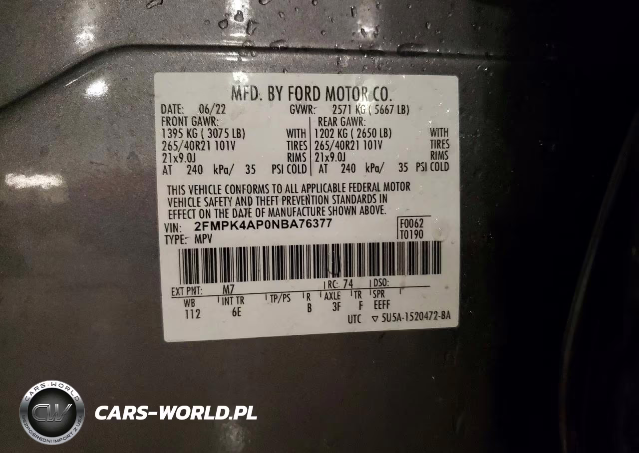 2022 Ford Edge St VIN:2FMPK4AP0NBA76377 - 13
