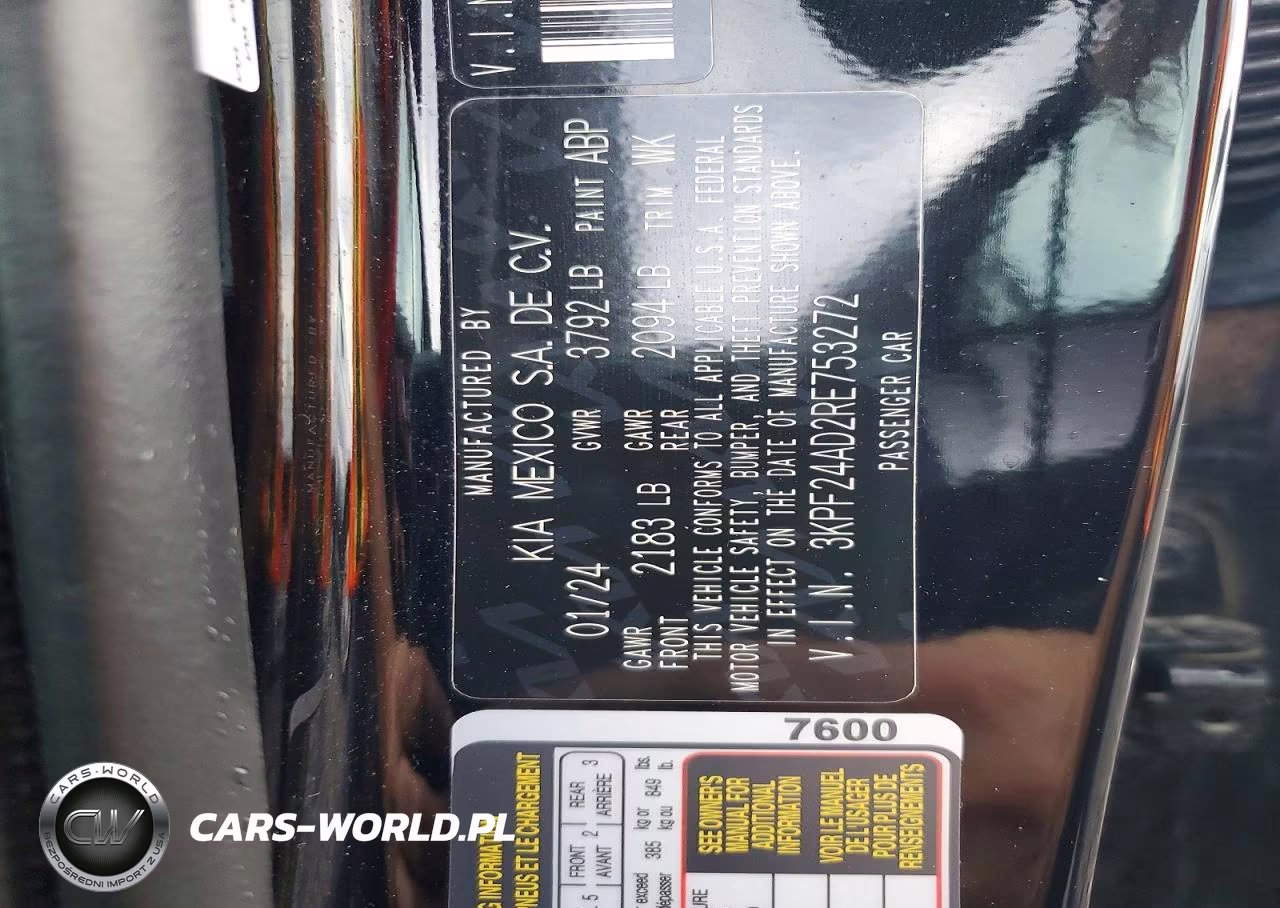 2024 Kia Forte Lx VIN:3KPF24AD2RE753272 - 12