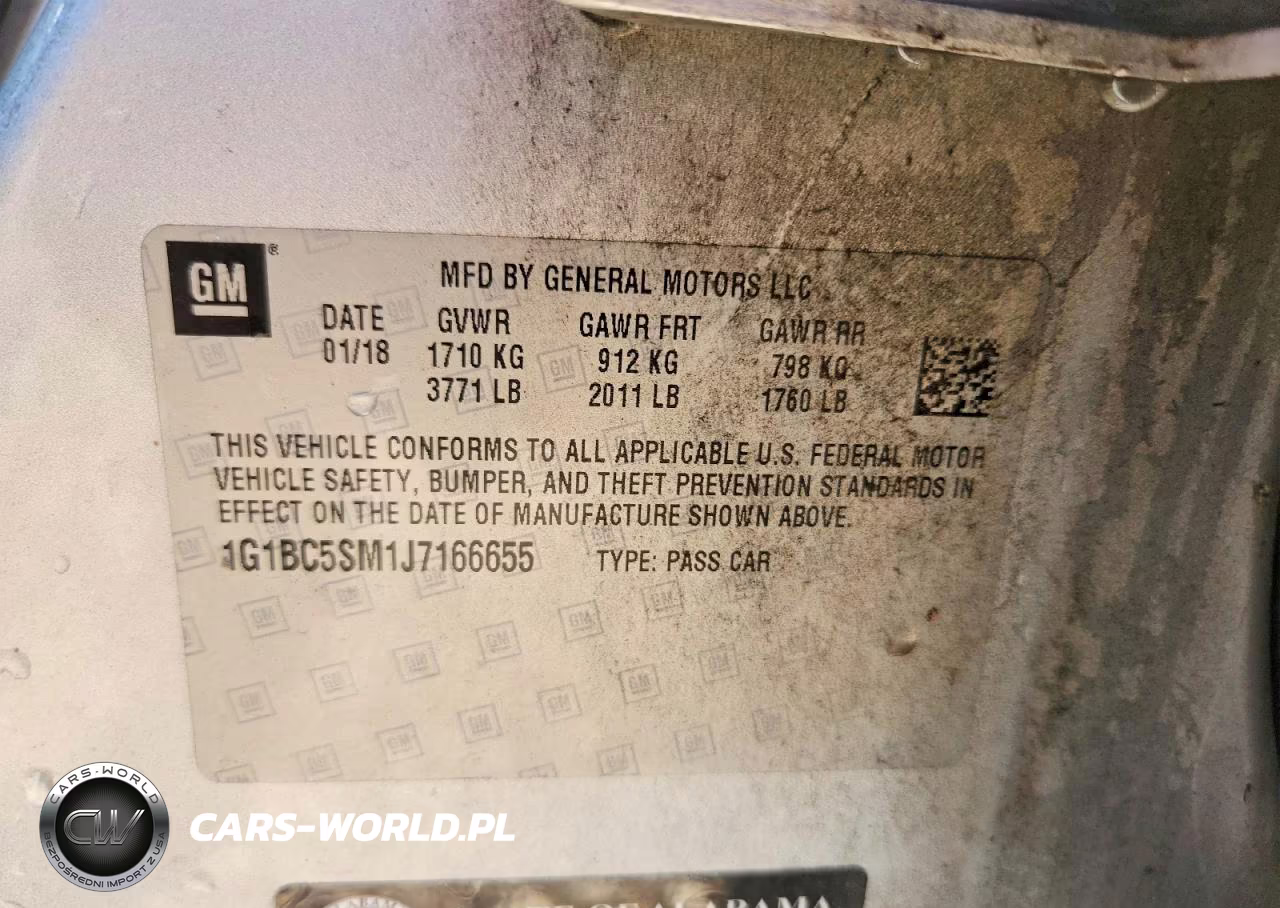 2018 Chevrolet Cruze Ls VIN:1G1BC5SM1J7166655 - 12