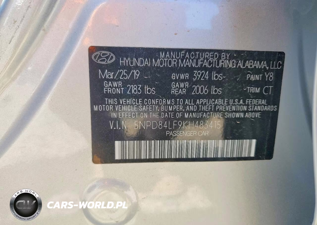 2019 Hyundai Elantra Sel VIN:5NPD84LF9KH483415 - 13