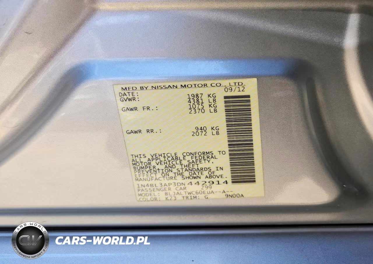 2013 Nissan Altima 3.5 S VIN:1N4BL3AP3DN442914 - 12