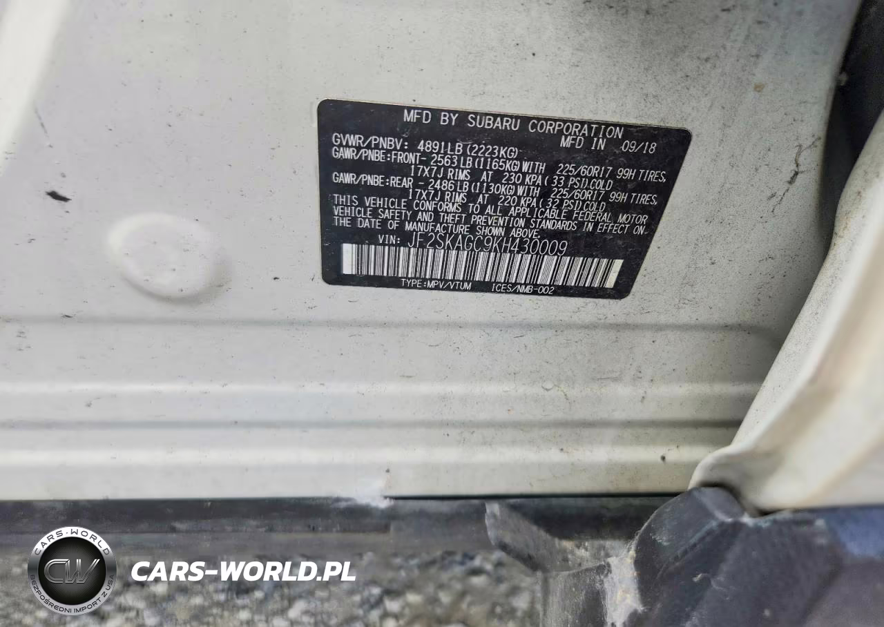 2019 Subaru Forester Premium VIN:JF2SKAGC9KH430009 - 13