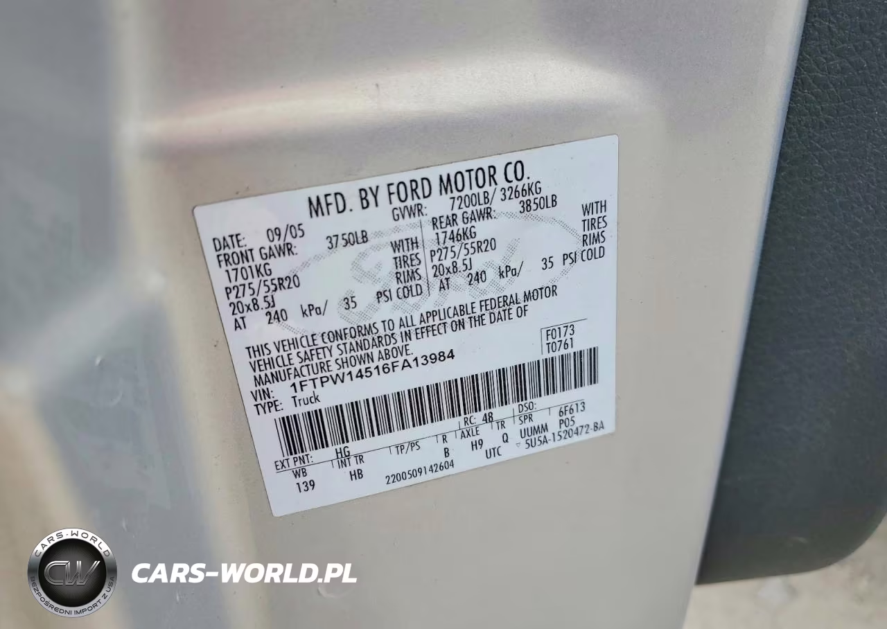 2006 Ford F150 Supercrew VIN:1FTPW14516FA13984 - 12