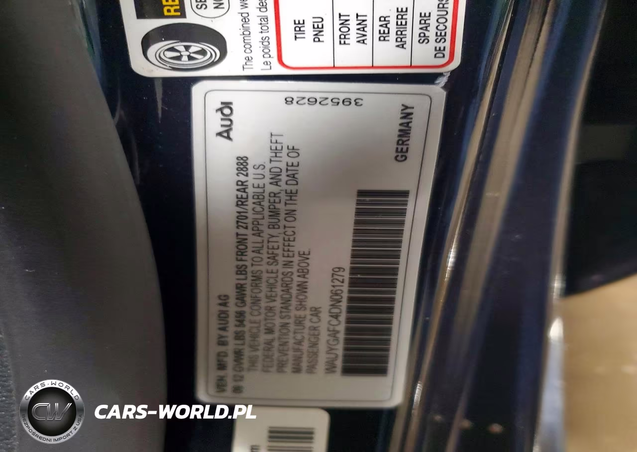 2013 AUDI A7 PREMIUM PLUS VIN:WAUYGAFC4DN061279 - 13