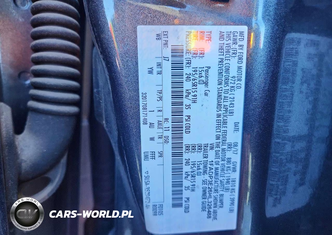 2017 Ford Focus S VIN:1FADP3E26HL326488 - 12