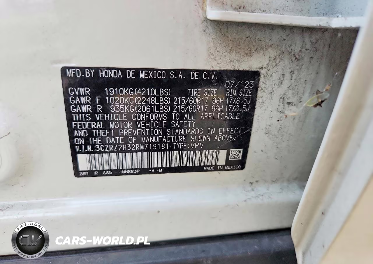 2024 Honda Hr-V Lx VIN:3CZRZ2H32RM719181 - 14