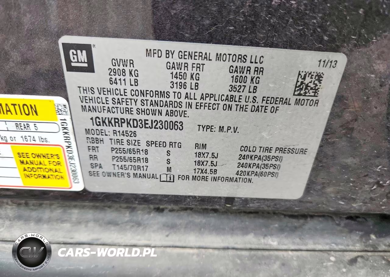 2014 GMC Acadia Sle VIN:1GKKRPKD3EJ230063 - 13