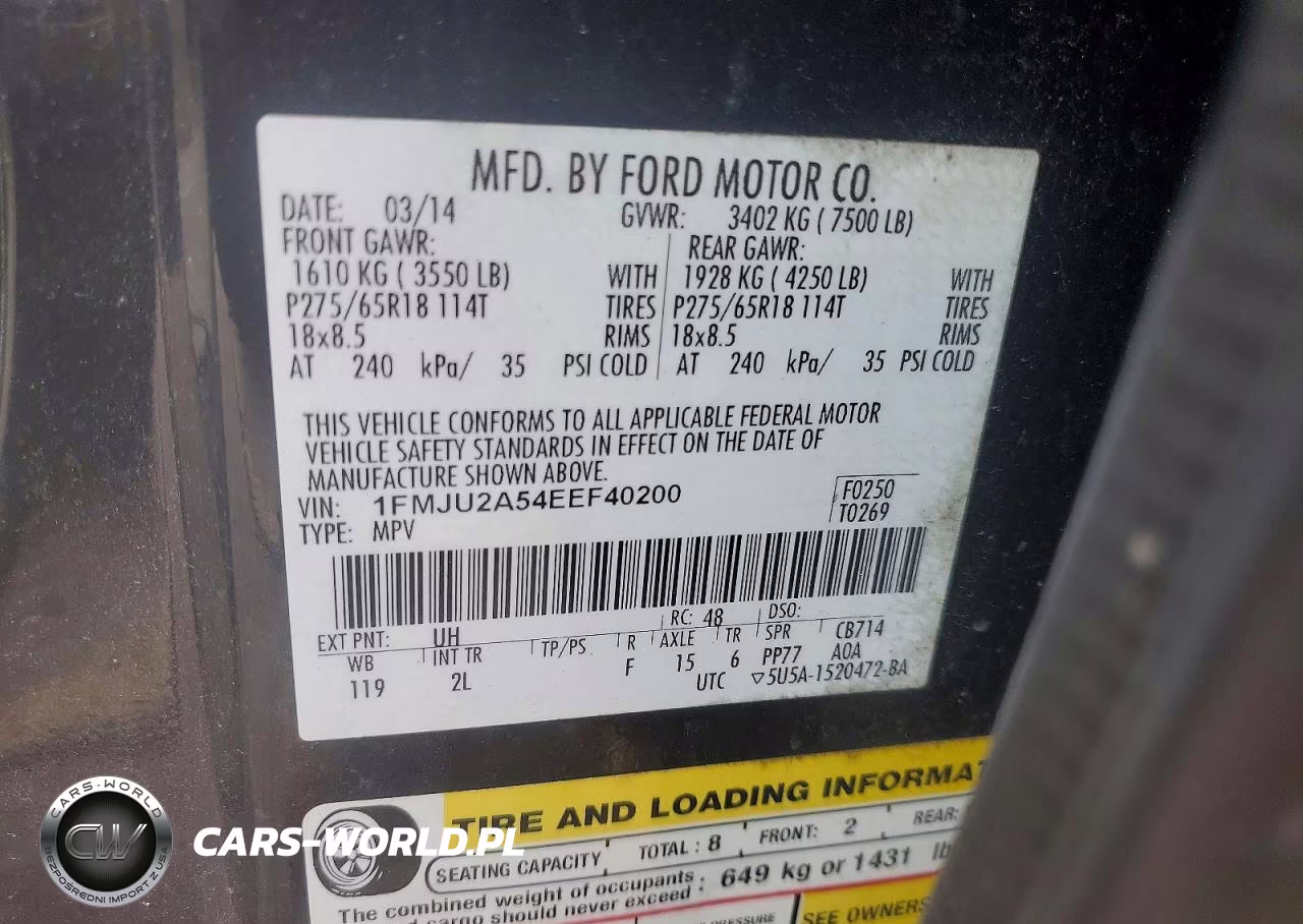 2014 Ford Expedition Limited VIN:1FMJU2A54EEF40200 - 13