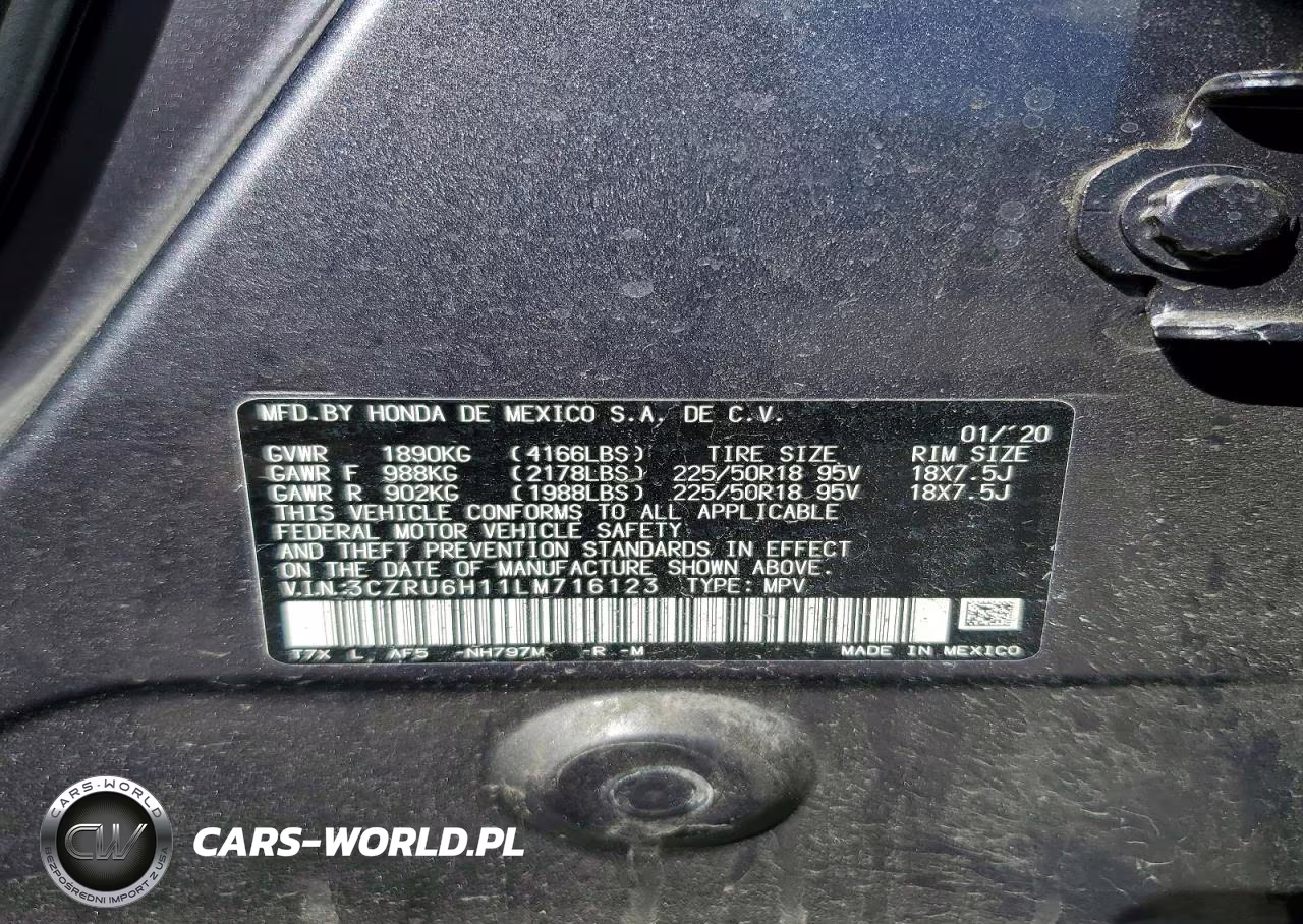 2020 Honda Hr-V Sport VIN:3CZRU6H11LM716123 - 12