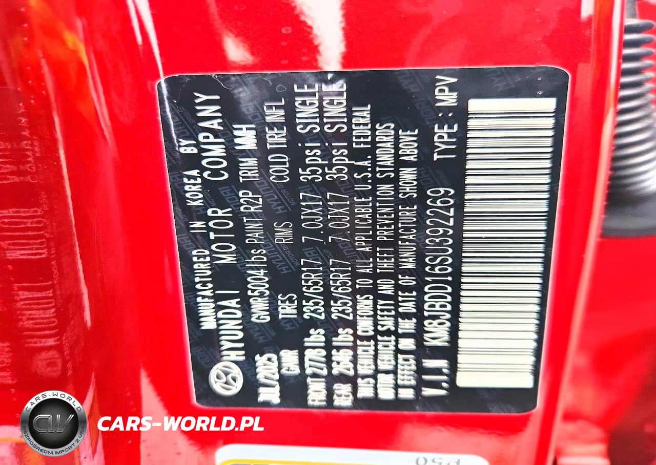 2025 Hyundai Tucson Blue VIN:KM8JBDD16SU392269 - 13