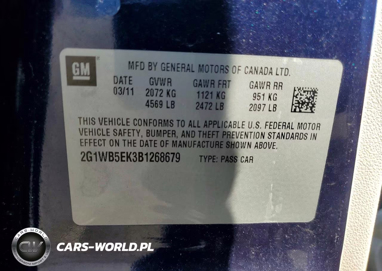 2011 Chevrolet Impala Lt VIN:2G1WB5EK3B1268679 - 12