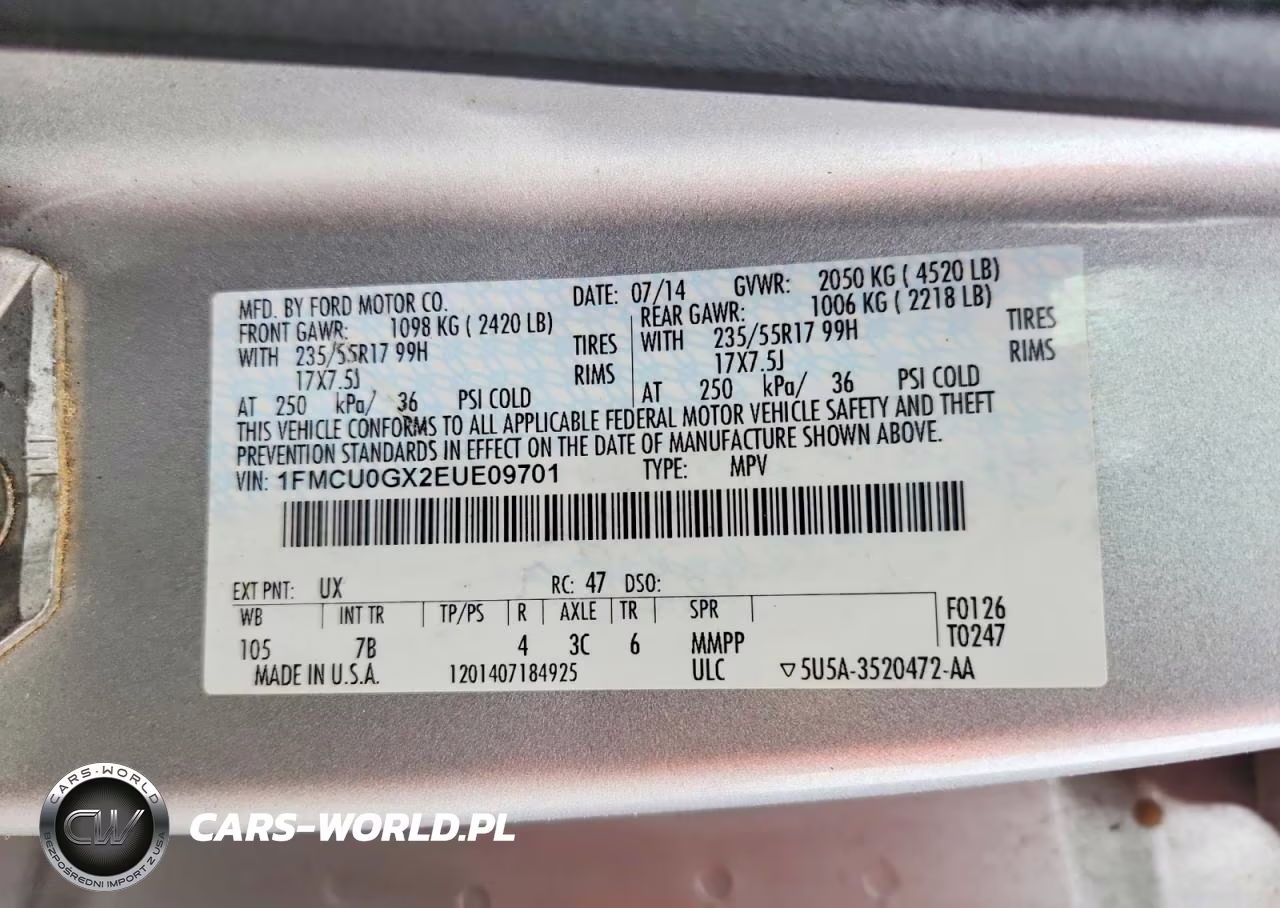 2014 Ford Escape Se VIN:1FMCU0GX2EUE09701 - 13