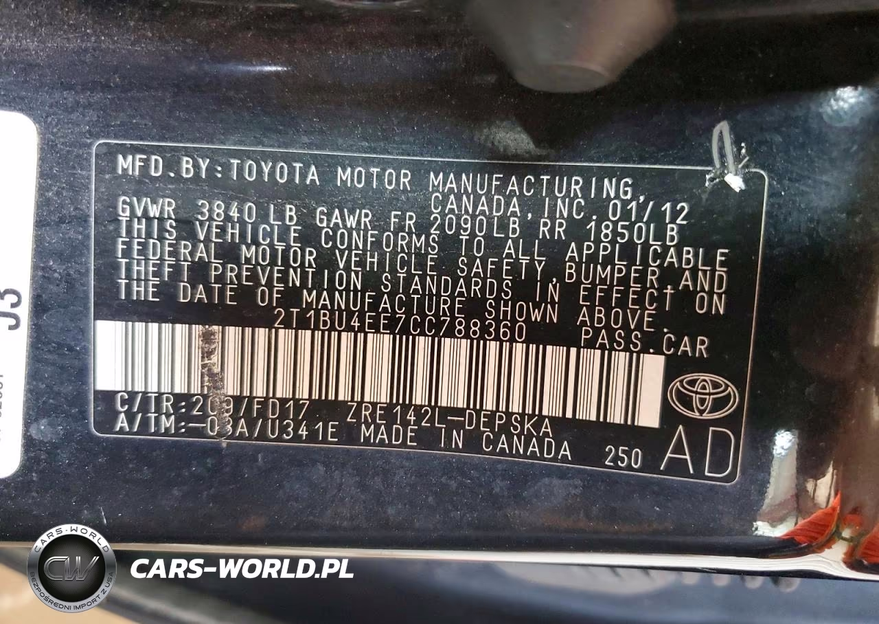 2012 Toyota Corolla S VIN:2T1BU4EE7CC788360 - 12