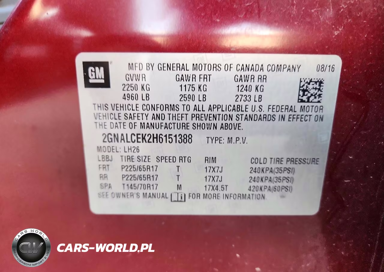 2017 Chevrolet Equinox Lt VIN:2GNALCEK2H6151388 - 13