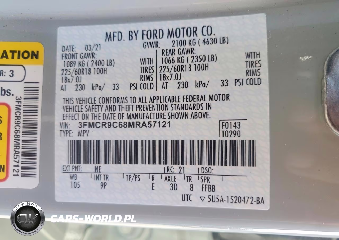 2021 Ford Bronco Sport Outer Banks VIN:3FMCR9C68MRA57121 - 13