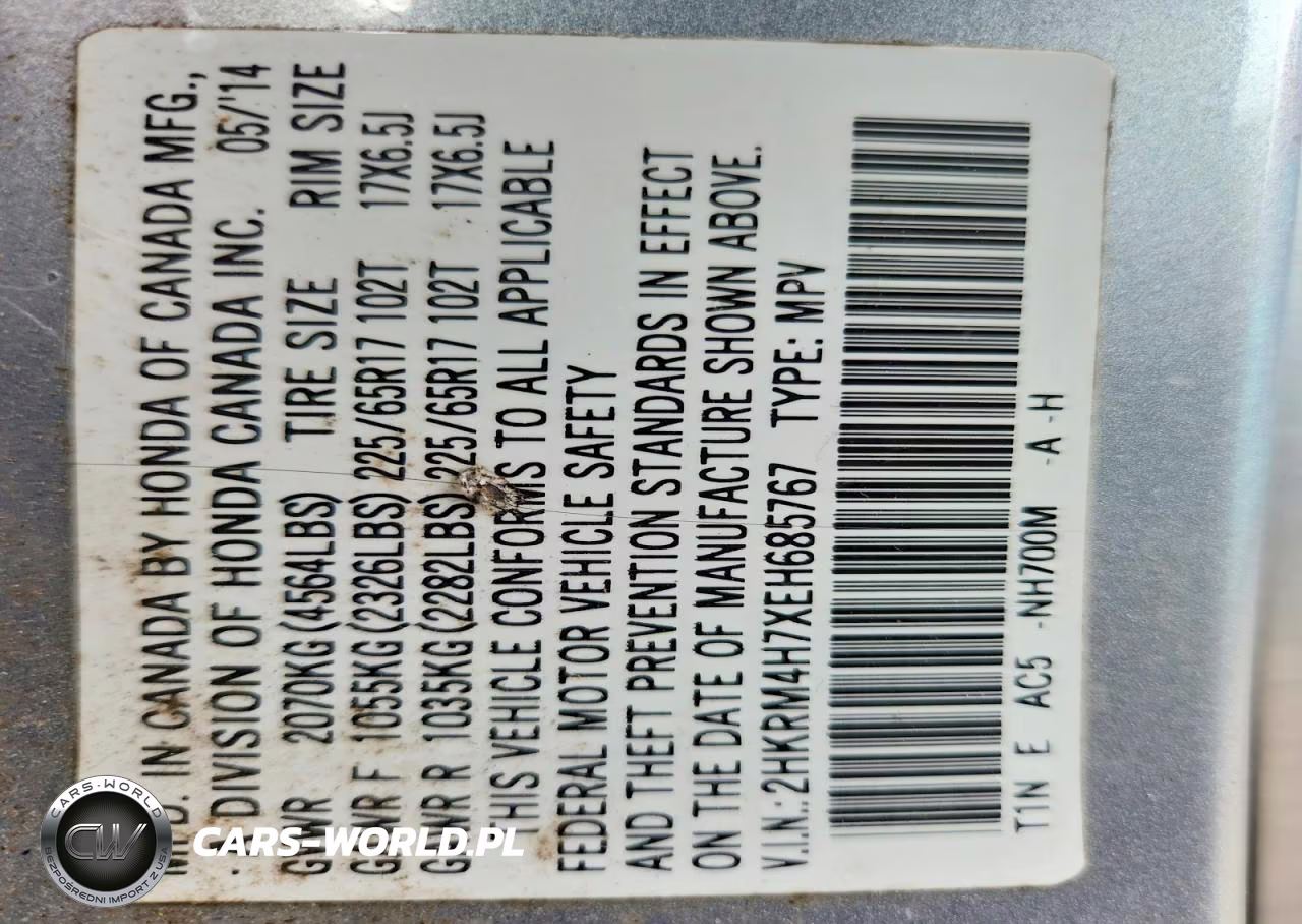 2014 Honda Cr-V Exl VIN:2HKRM4H7XEH685767 - 13
