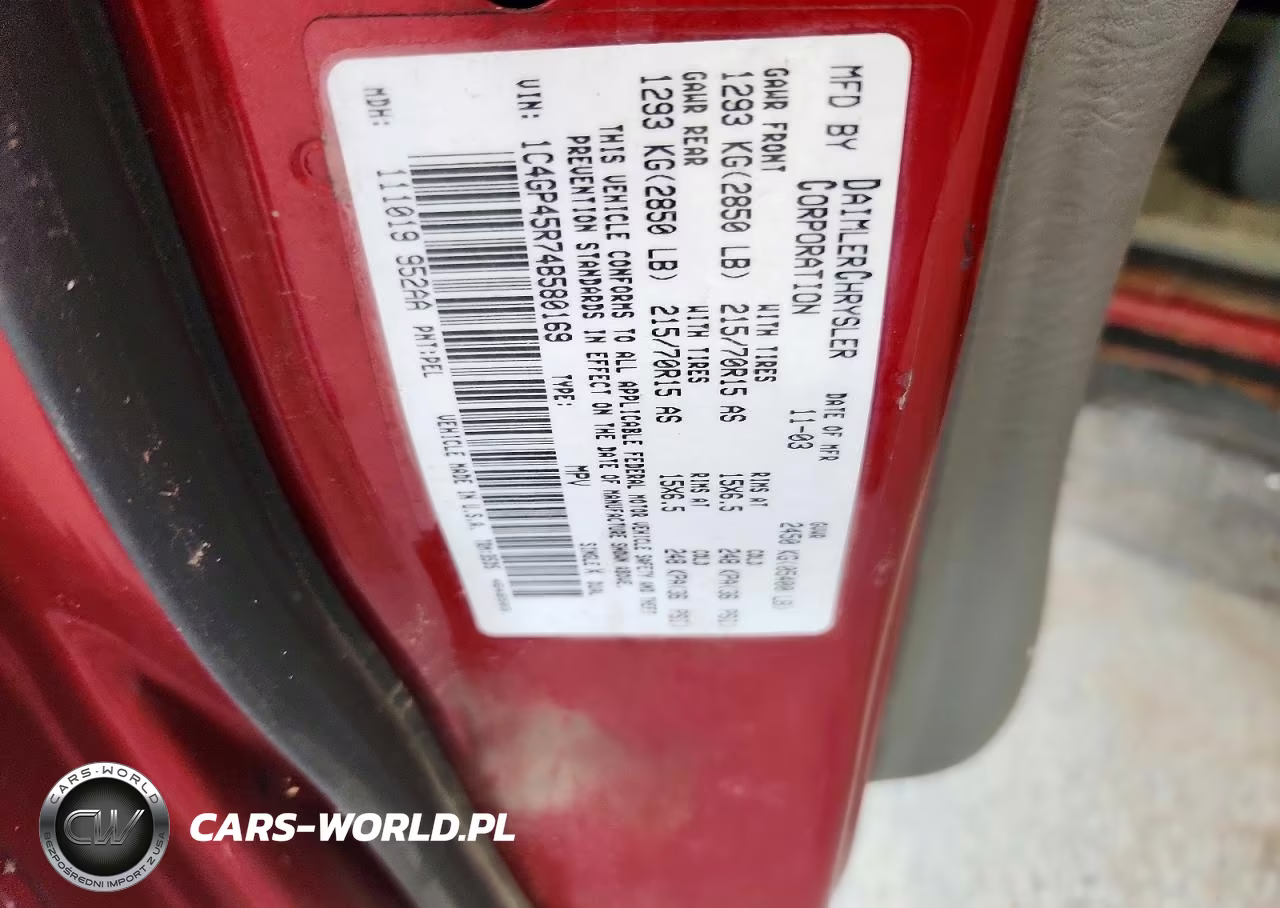 2004 Chrysler Town & Country VIN:1C4GP45R74B580169 - 13