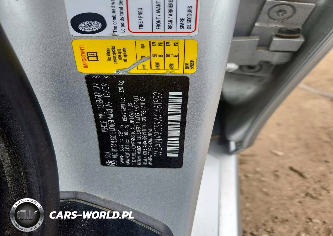 2010 BMW 535 Xi VIN:WBANV9C59AC461892 - 12