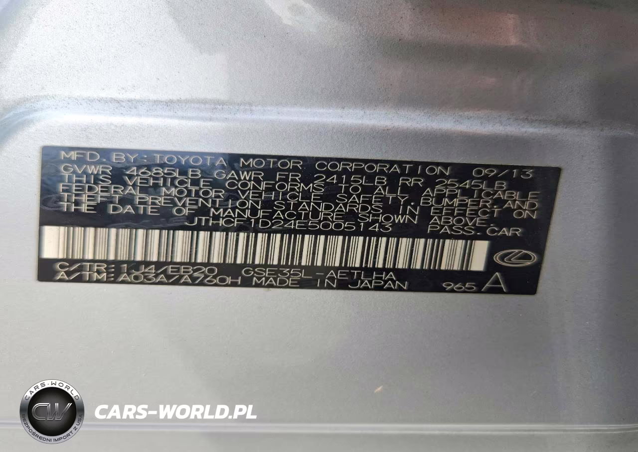 2014 Lexus Is 250 VIN:JTHCF1D24E5005143 - 12