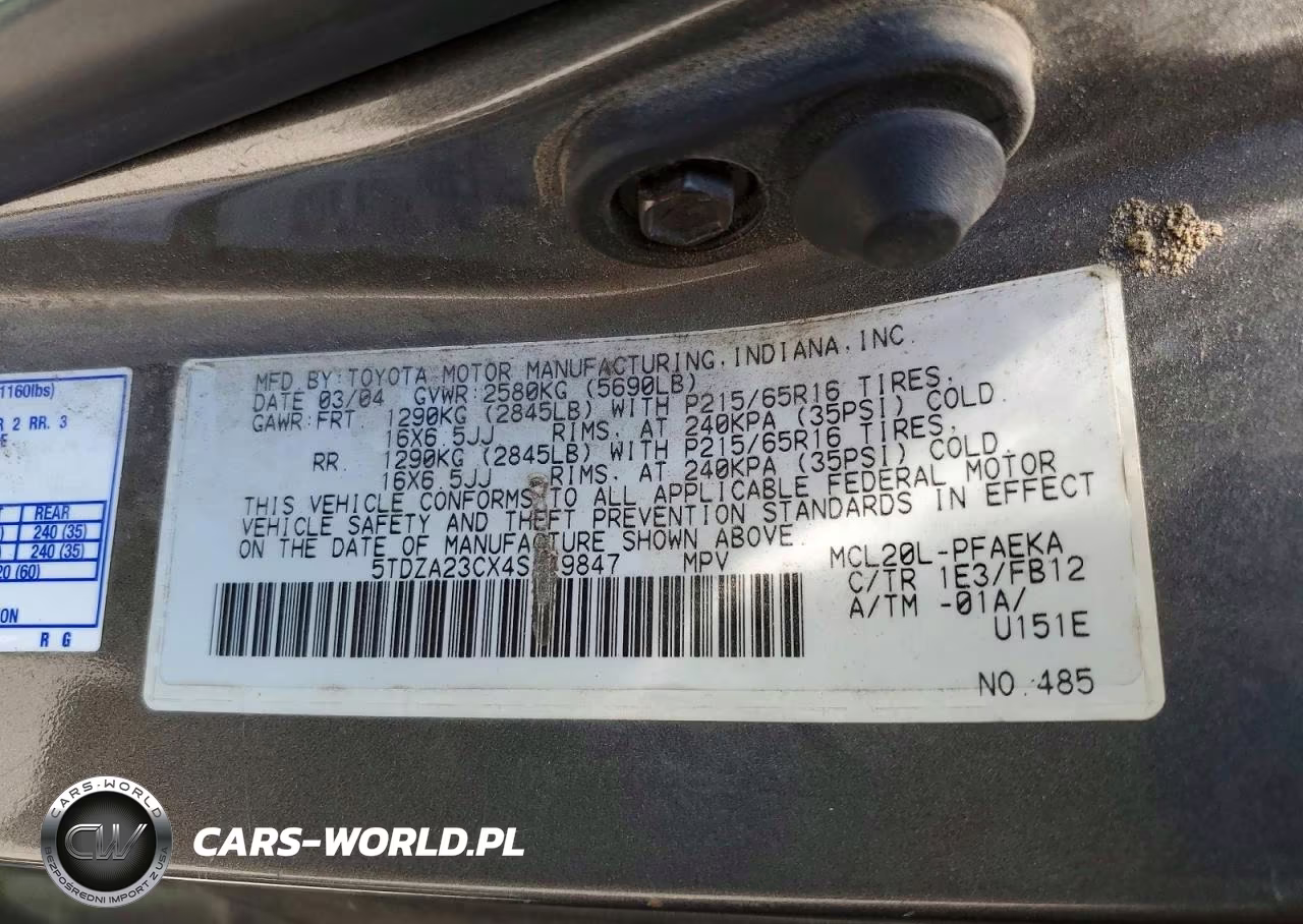 2004 Toyota Sienna Le 7 Passenger VIN:5TDZA23CX4S149847 - 14