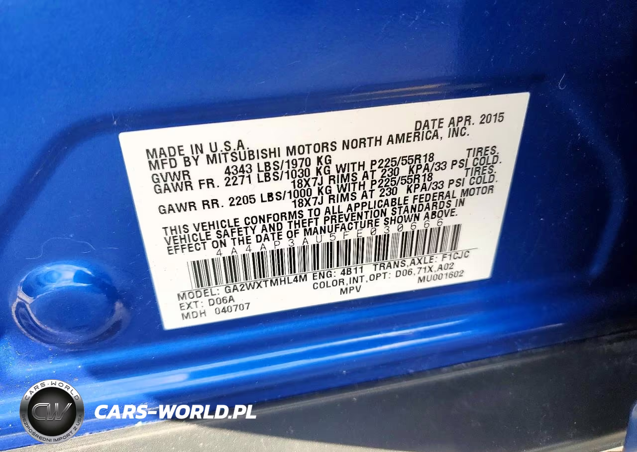 2015 Mitsubishi Outlander Sport Es VIN:4A4AP3AU5FE030666 - 13