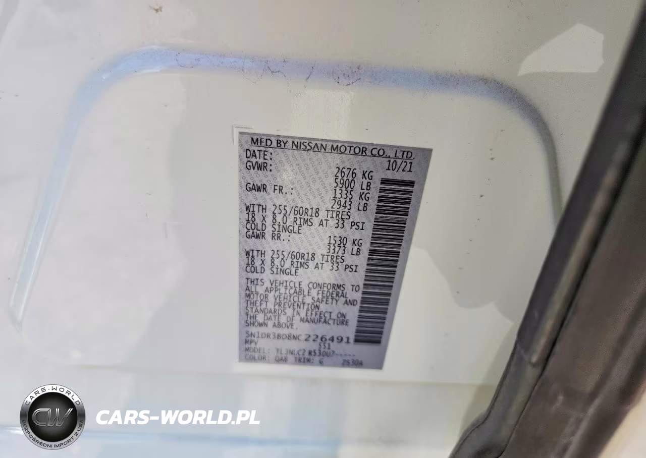 2022 Nissan Pathfinder Sv VIN:5N1DR3BD8NC226491 - 13