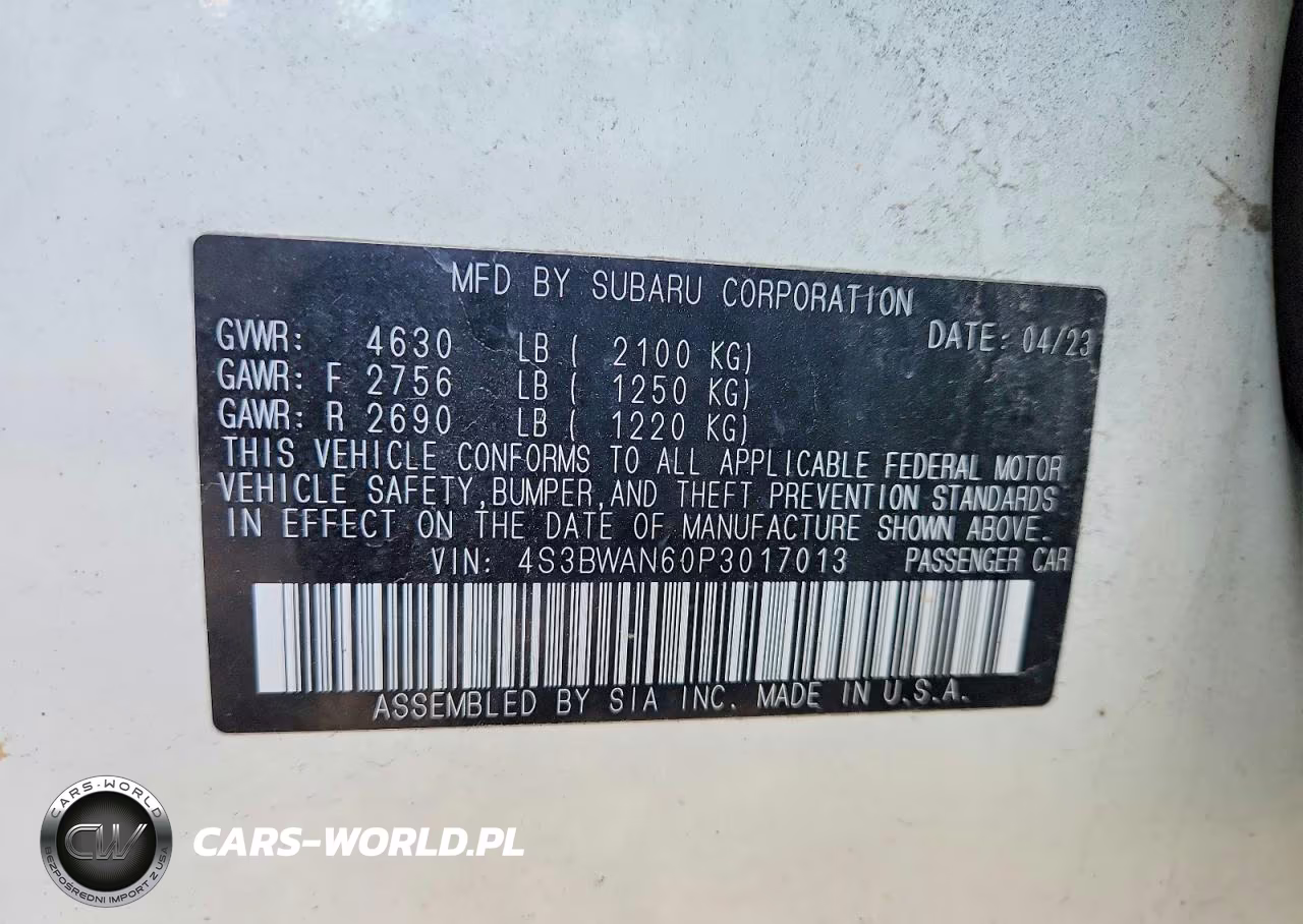 2023 Subaru Legacy Limited VIN:4S3BWAN60P3017013 - 12
